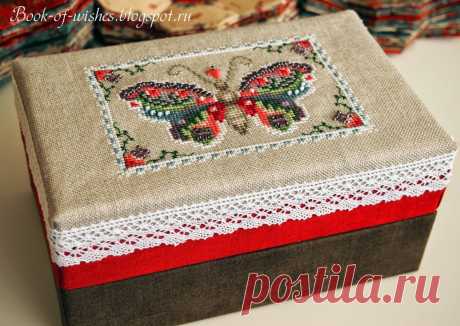 Книжечка желаний: Как обтянуть (обшить) коробку тканью