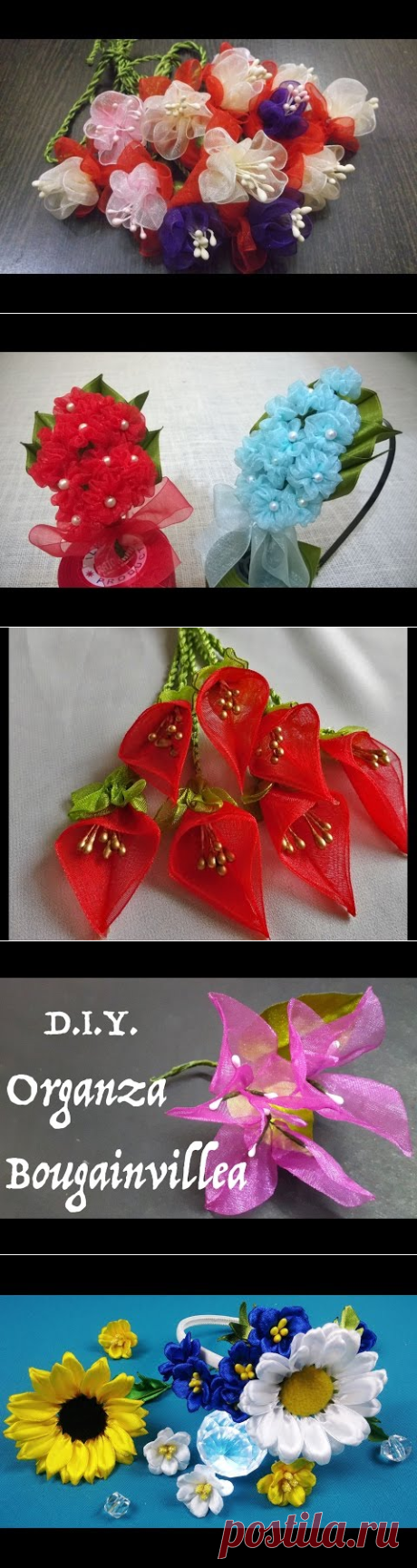 D.I.Y. Organza Fuchsia Flower Slings / Charms Tutorial | MyInDulzens - YouTube
