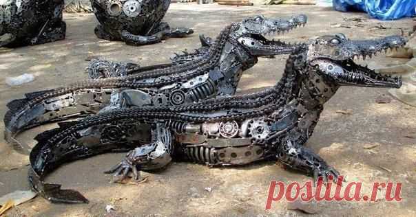 Аллигаторы из автозапчастей. Почти как настоящие! / Занимательная реклама