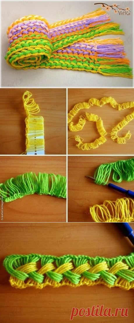 Шарф, вязанный на линейке (Diy) / Шарфы / ВТОРАЯ УЛИЦА