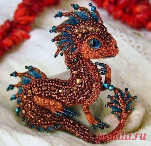 Дракончики ручной работы из бисера / Вязание как искусство!