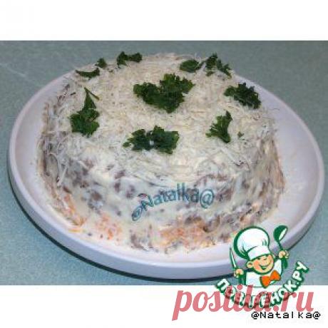 Слоеный салат из печени