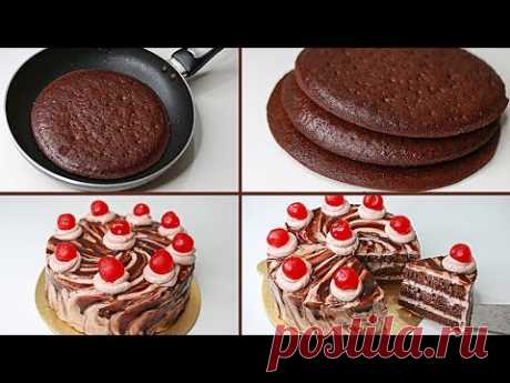 Chocolate Cake in Fry Pan | With Eggs / Eggless &amp; Without Oven | Yummy Chocolate Cake Recipe