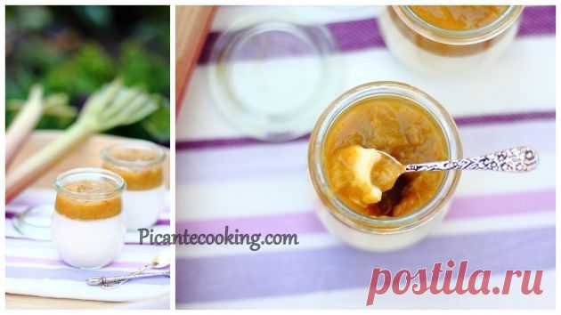 Панна котта с кардамоном с соусом из ревеня | Picantecooking