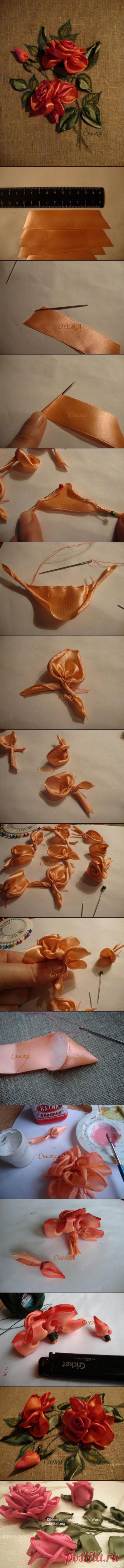 ribbon roses | Ribbon Embroidery