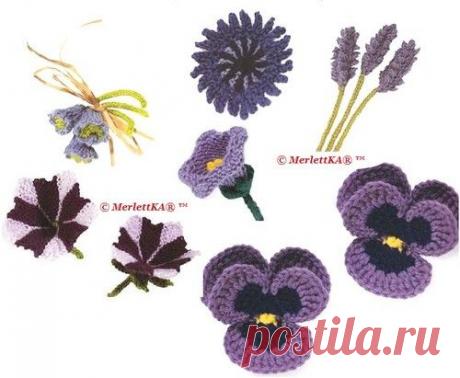 Вяжем цветы и собираем их в летний букет ...
