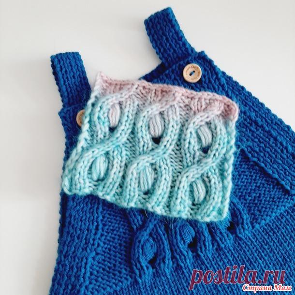 Красивый и очень легкий узор спицами для детского полукомбинезона - Вязание - Страна Мам