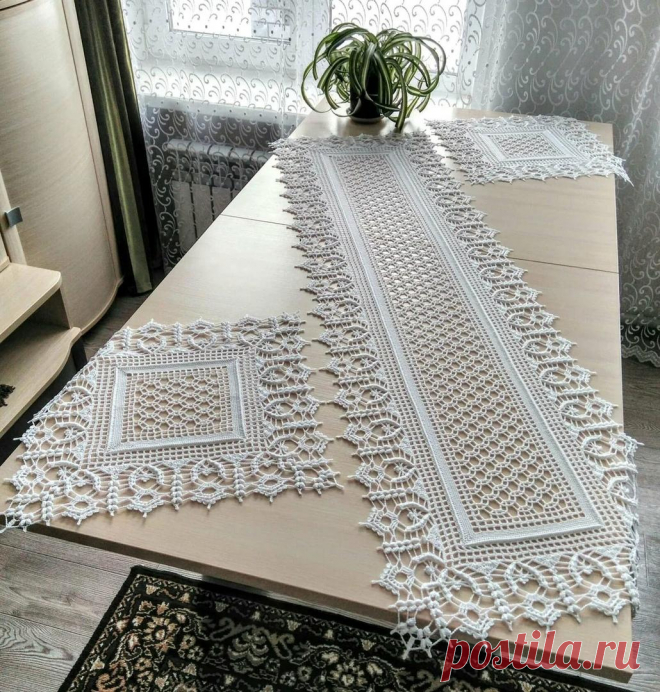 Квадратная салфетка крючком