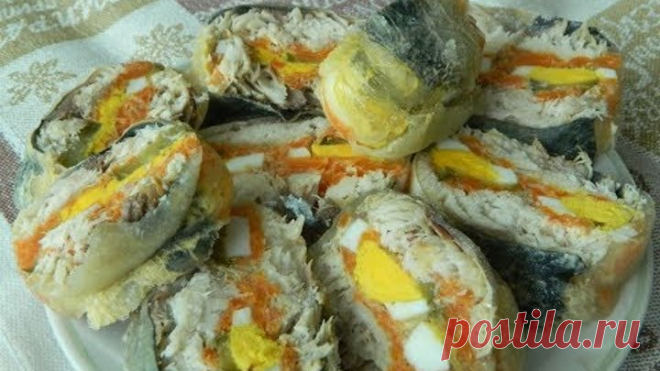 Рулет из скумбрии по царски