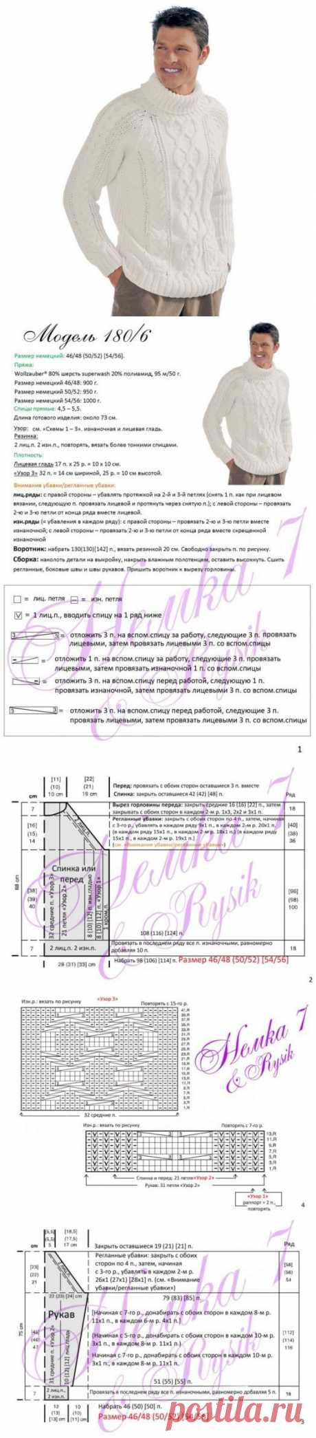 Мужской свитер спицами схема описание. Как связать мужской свитер | Домоводство для всей семьи