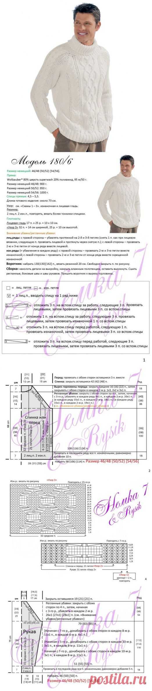 Мужской свитер спицами схема описание. Как связать мужской свитер | Домоводство для всей семьи