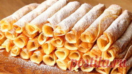 Проще простого! Без духовки трубочки к чаю за минуты 🧇 🕧Бесподобное лакомство: очень вкусно и быстро! | Наташа Шакинко | Дзен