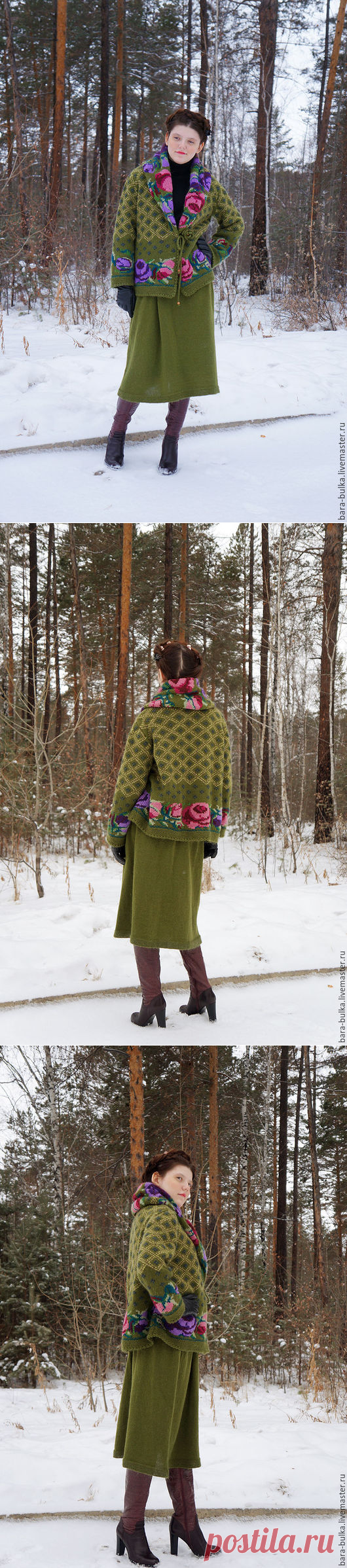 Жакет с розами "Джой" - хаки, жакет с розами, жакет женский, алена барабулька