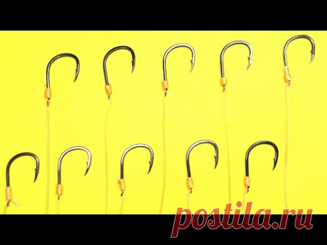Как привязать крючок к леске | рыболовные узлы для рыбалки | как привязать крючок с лопаткой - YouTube