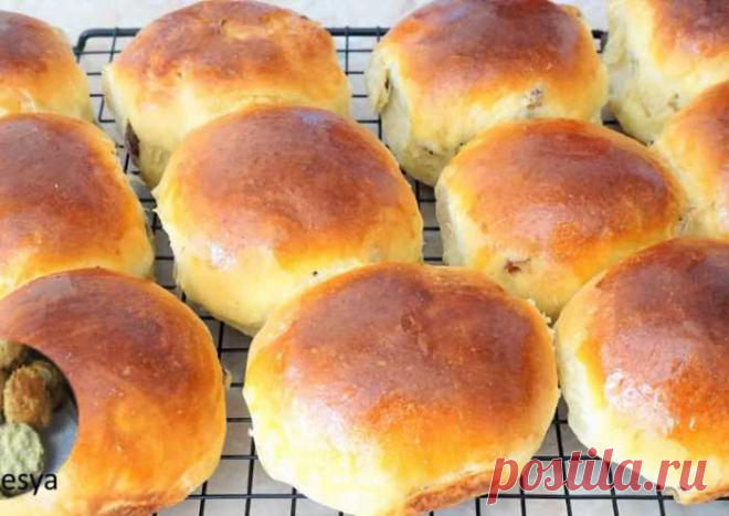 Рецепт вкусных булочек с изюмом. — Сад Заготовка
