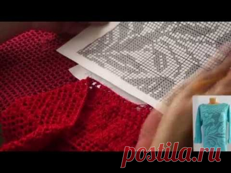 Филейное вязание. Туника часть 2 ( "filet crochet". Tunic Part 2) (В №23)