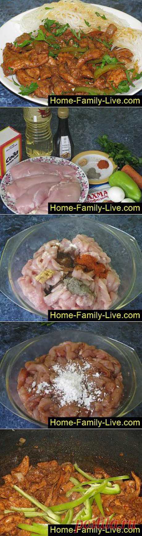 Кулинарные рецепты Курица по китайски - пошаговый фоторецепт - грудка с овощами тушеная