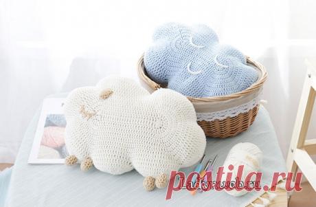 Подушка облако крючком схема вязания.