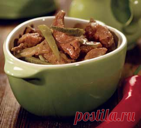Говядина с солеными огурцами и медом, второе блюдо. Пошаговый рецепт с фото