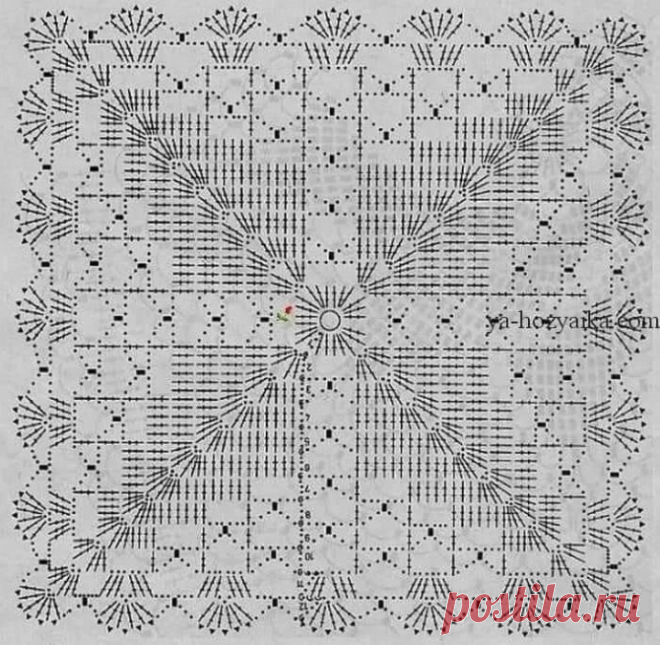 Квадратные мотивы крючком. Схемы