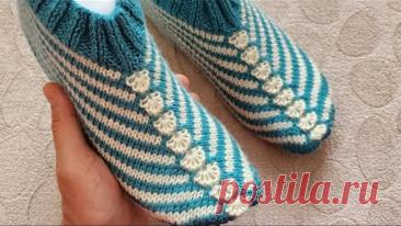 Çok kolay iki renkli dikişsiz iki şiş patik modeli ✅️ #dikişsizikişişpatik ✅️ @Diva Patik