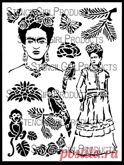 Inspirado por Frida Stencil | Junio ​​Pfaff Daley | Productos StencilGirl