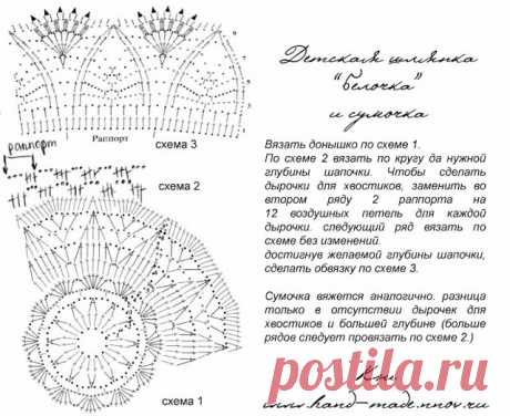 Летние шляпки крючком. Схемы