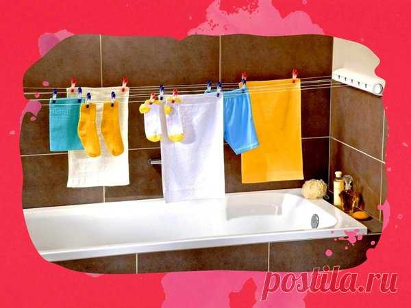 Обзор способов компактно развесить вещи сушиться в маленькой ванной