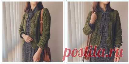 Ажурный кардиган спицами