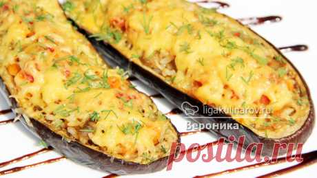 Пошаговый рецепт с фото запеченных баклажан с рисом и овощами по-гречески.