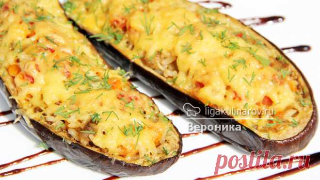 Пошаговый рецепт с фото запеченных баклажан с рисом и овощами по-гречески.