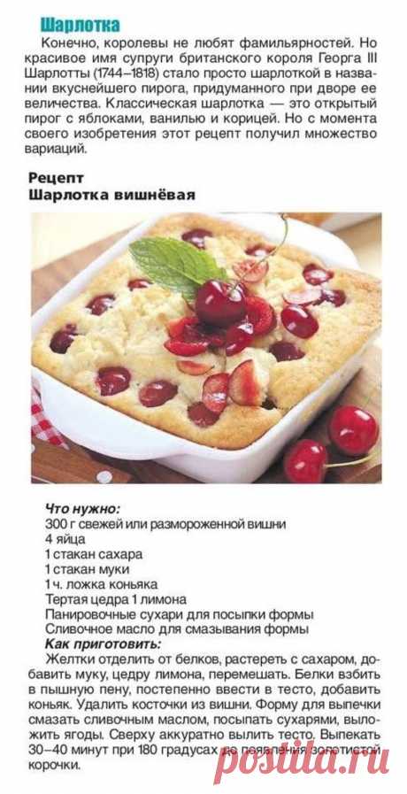 Шарлотка вишневая