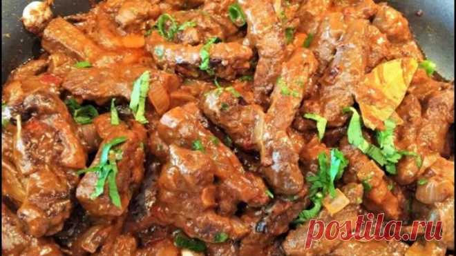 Печень ПО-СТРОГАНОВСКИ. НежнаяТушеная Говяжья Печень. Liver Stroganoff