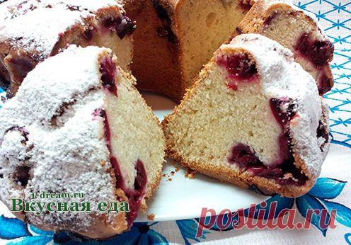 Кекс с вишней - рецепт вишневого пирога - Вкусная еда