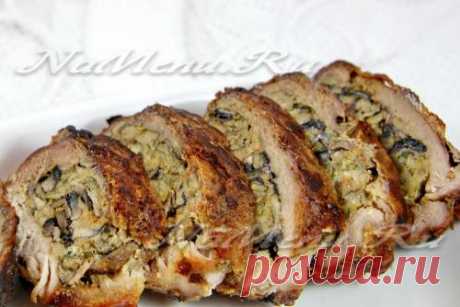 Свинина, фаршированная грибами