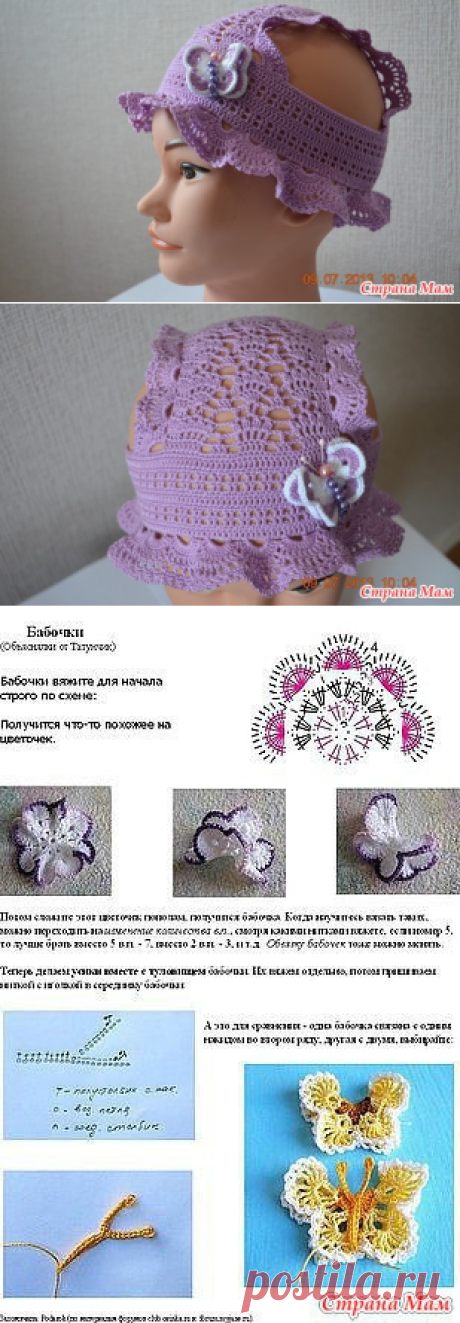 . Панамка хвостики - В.Г.У. - Вязаные Головные Уборы - Страна Мам