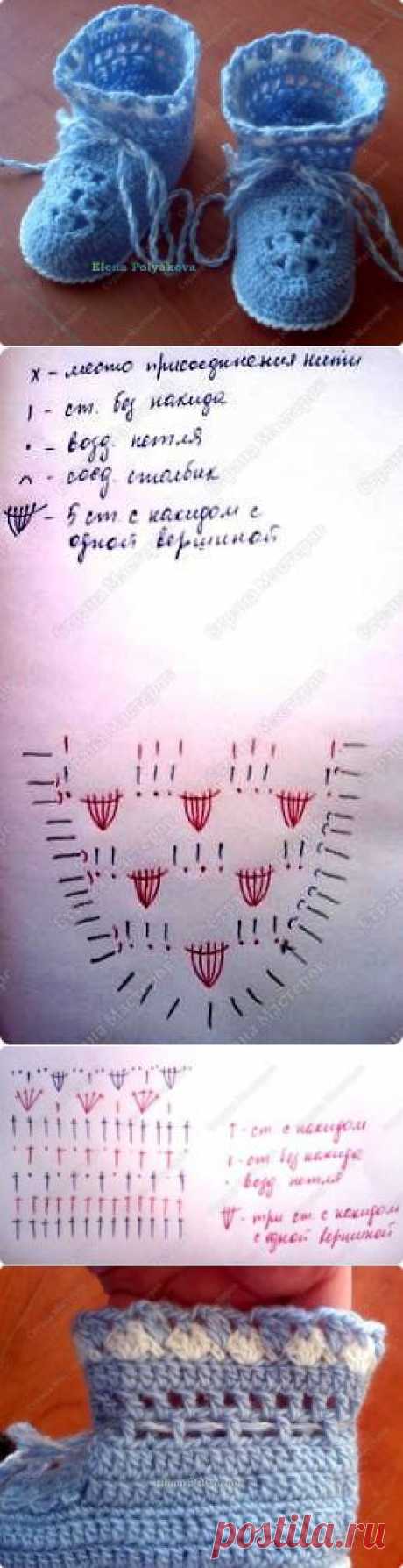 Закрытые пинетки с ажурным мыском | Страна Мастеров