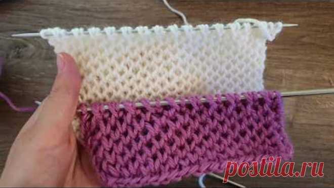 Эффектный узор спицами. Пчелиные соты. Уроки вязания. Мастер-класс. Узоры спицами