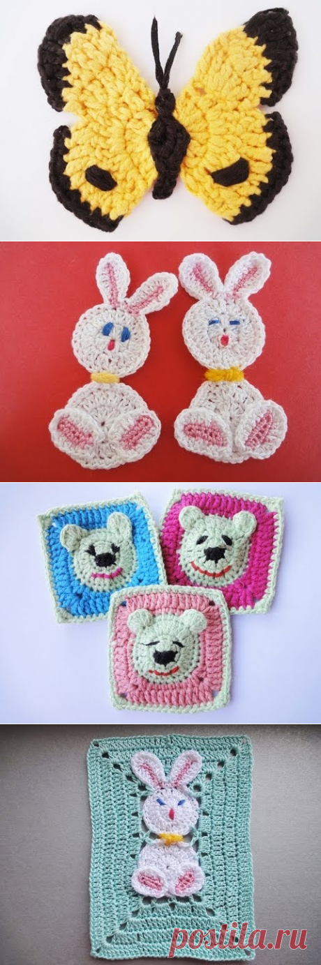 Квадратный мотив с мишкой The square motif with bear Crochet - YouTube