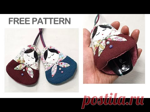 Quilted Foundation per principianti, portachiavi Crea, Keyholder Free Pattern,Hand quilt