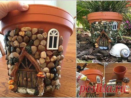 Классная идея по украшению горшочка