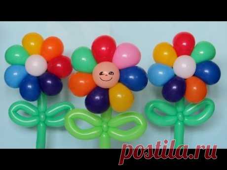 Цветик Семицветик из шаров / Rainbow flower of balloons - YouTube