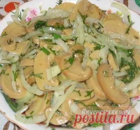 Грибной салат из шампиньонов - Вкусные и простые рецепты блюд с фото + Магазин посуды!