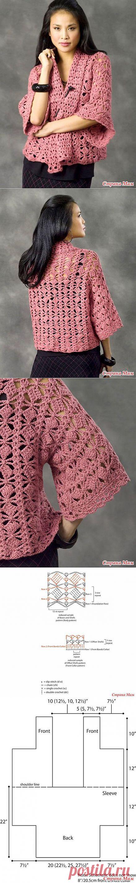 Жакет-кимоно от Cari Clement: Дневник группы "Все в ажуре... (вязание крючком)" - Страна Мам