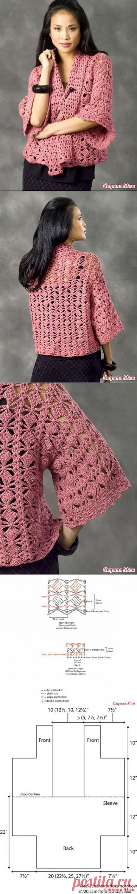 Жакет-кимоно от Cari Clement: Дневник группы &quot;Все в ажуре... (вязание крючком)&quot; - Страна Мам