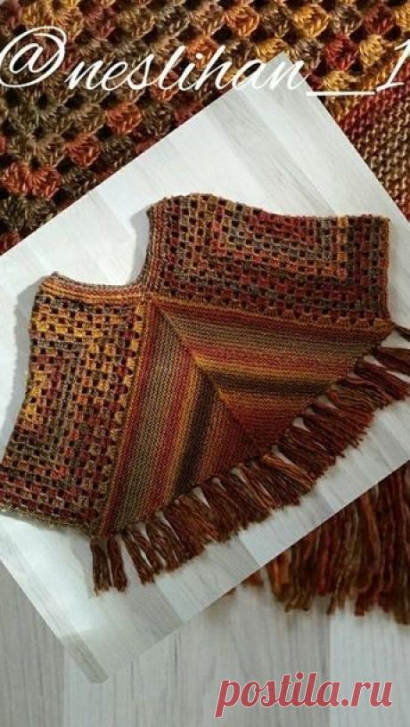 PONCHO COMBINACIÓN: CROCHET Y