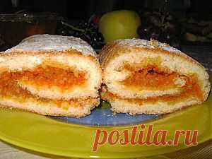 Рецепт быстрого бисквитного рулета. | Кулинар дома - Готовим дома