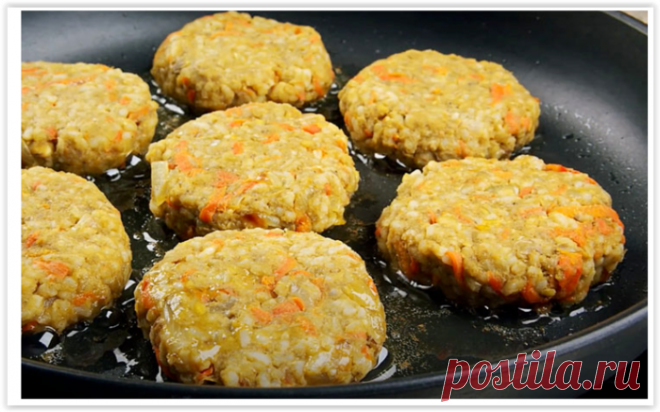 Постные котлеты из чечевицы и риса за 30 минут - по вкусу не хуже мясных!