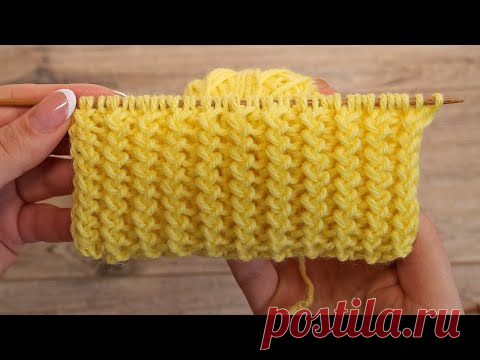 Новый двухсторонний узор спицами для шарфика | Double-sided knitting pattern for scarf