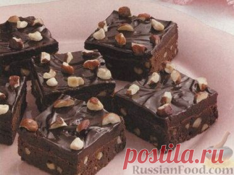 Рецепт: Шоколадные брауни с фундуком на RussianFood.com